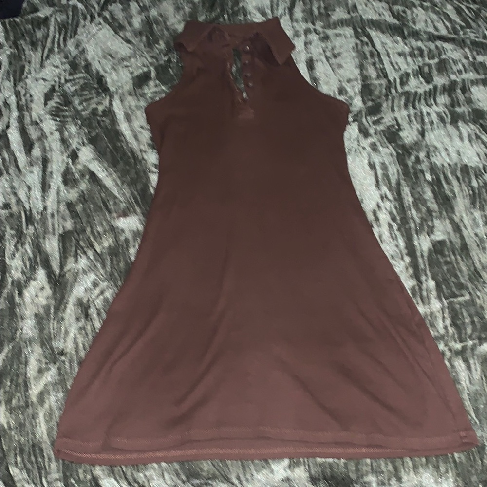 Brown Halter Tennis Dress